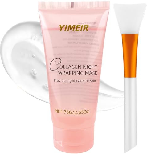 Mascarilla Colageno Facial Coreana, Collagen Night Wrapping Mask, Mascarilla Facial de Colágeno Peel Off, Mascarilla de Colágeno para Hidratante Profundo, Aporta Firmeza, Aumento de Elasticidad, 75ml