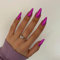 KQueenest Chrome Purple Press on Nails Almond Medium Glitter Metallic False Nails Medium, Luxury Design Acrylic Fake Nails Set with Bling Mirror Effect Stick on Nail for Women Finger Decoration 24 Pcs