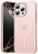 Natiiozie Magnetica Cover Compatibile con iPhone 16 Pro Max Compatibile con MagSafe Custodia Traslucida Opaca Posteriore,Anti-impronta Resistente ai Graffi Protettiva Case Rosa