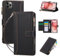 Jeffene Wallet Case for iPhone 12 Pro Max with Lanyard - Shockproof Magnetic Flip Case with Card Holder & Zipper Pocket | Protective PU Leather Phone Cover with Kickstand for Women & Men (Black)​