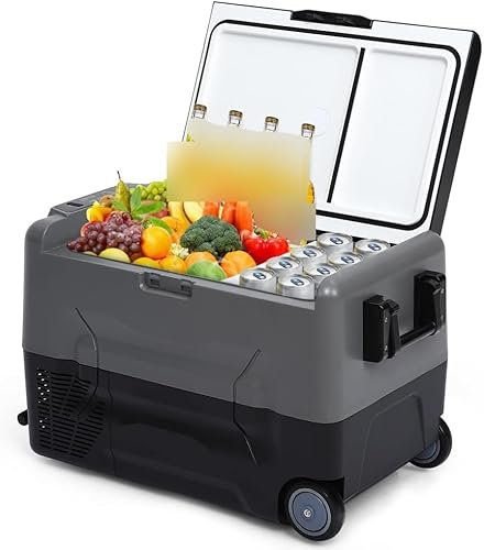 GarveeMore Tragbarer Autokühlschrank Kompressorkühlbox Auto Kühlschrank 35 L Gefrierschrank Kleiner Gefrierbox für Outdoor, Camping, Wohnmobil, Auto