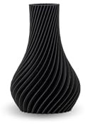 NATUMO Design 3D Vase Kunststoff „Pirum“– bruchsichere Blumenvase modern, Deko Vase mit skulpturaler Form (Schwarz, 9 cm)