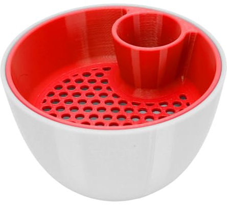 JTLB Tazón de Pistacho ABS Premium con Soporte de Concha, Tazón de Bocadillo para Cocina en Casa, Tazón de Doble Tuerca para Almacenamiento, Uso Versátil (Rojo)