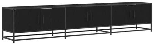 vidaXL TV Units 2 pcs Black Oak 210 x 35 x 41 cm Engineered wood, Living Room, Modern, Rectangular Tv Stand, Storage Unit, Home Theater Cabinet, Wall-Mounted Entertainment Center, Media Console