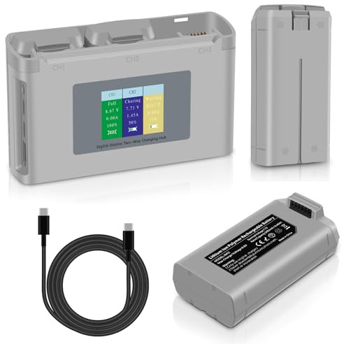 Fantayso Mini 2/4K Akku mit Digitalanzeige Anzeige Zwei-Wege-Ladestation, 2400mAh 7.7V 31Mins Max Flugzeit Akku für DJI DJI Mini 2/4K/2 SE/SE