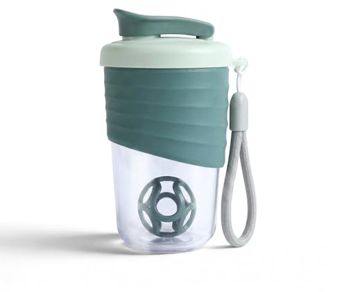 X SIM FITNESSX Protein Shaker Bottle 530ML small Portable Mixer Cup BPA FREE (dark Green)