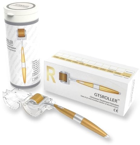 P-Beauty Roller mit 192 Titan Nadeln (Tiefe 0,25mm) - Microneedling Mesoroller für Gesicht & Körper - Nadelroller für Anti-Aging, Anti-Falten, Porenverfeinerung, Dehnungsstreifen & Pigmentflecken