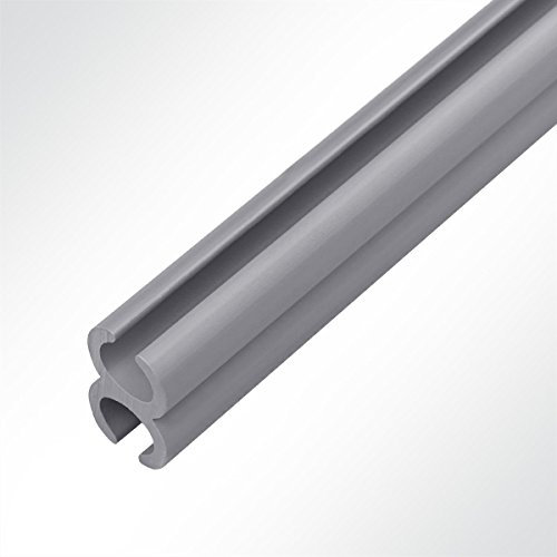 LYSEL® Doppelkederschiene Doppelkederleiste Kederverbundprofil Kunststoff Grau Ø9mm für Keder 5,0-8,0mm Länge 2m