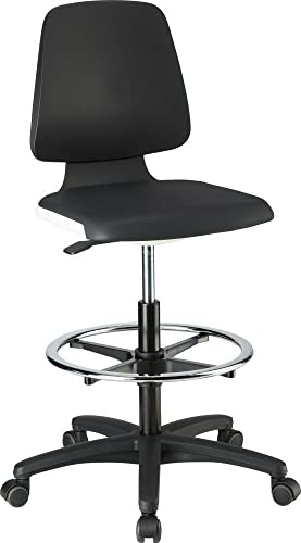 Interstuhl bimos Arbeitsstuhl Labsit 4, K-Leder weiß Sitzhöhe 560-810 mm