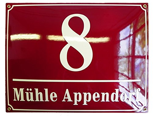 Plaque de rue emaillée personnalisée 30x40 cm numéro de maison, Plaque Numéro de Maison, Panneau de Porte, Plaque emaillée personnalisée, Plaque Numéro de Rue, Matériaux durables et inoxydables