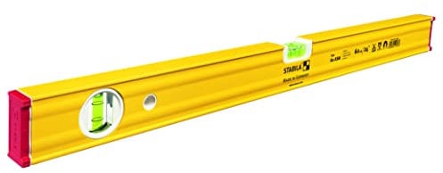 STABILA Magnet-Wasserwaage Type 80 ASM, 60 cm, verstärktes Alu-Profil, extrastarkes Seltenerd-Magnetsystem, 1 Horizontal-Libelle, 1 Vertikal-Libelle, integrierte Rutsch-Stopper, Made in Germany