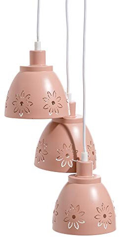 LOLAhome Vintage Pendelleuchte 3-flammig Metall rosa