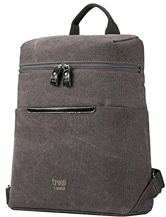 Troop London TRP0508 Rucksack aus Segeltuch, klassisch, klein, Schwarz (Schwarz) - TRP0508 Black
