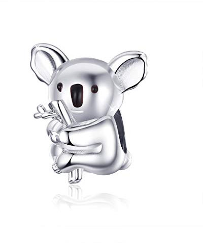 Koala Charm-Anhänger, Tierzoo-Kollektion, 925er-Sterlingsilber für Pandora-Armbänder und Halsketten
