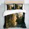 QINCO Bettwäsche-Set, Mikrofaser,Schloss in den Bergen Bilder Herr der Ringe,1 Bettbezug 135x200 + 2 Kopfkissenbezug 50x80,Single