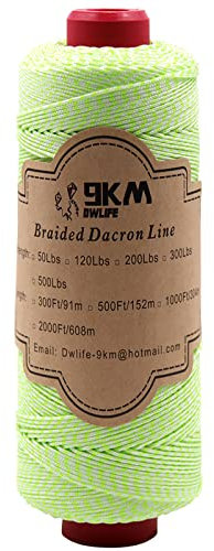 9KM DWLIFE Braided Dacron Kite String 120lb 1000ft Polyester yoyo String Mason Line Thread Heavy Duty Rope Outdoor