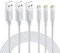 Quntis Set di 3 cavi iPhone certificati MFi 2M bianco, cavo di ricarica Lightning per iPhone 12 Pro Max 11 Pro XS Max XR X 8 7 6S Plus / 8 7 6s 6 5 SE 5C / iPad Pro/AirPods Pro, filo ultra resistente