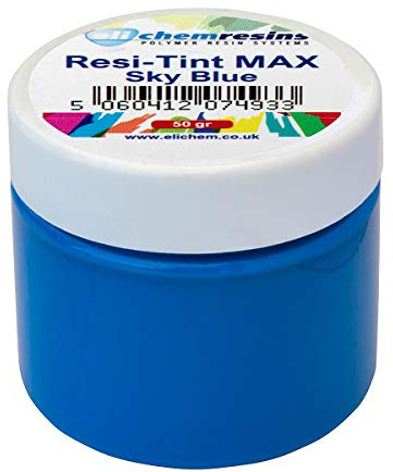 resi-TINT MAX, 50 gr (Sky Blue) Himmelblau, Farbpaste, Epoxidharzfarbe, Resinfarbe, hochpigmentierte Farbe