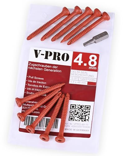 MULTIPICK Tornillos de tracción [4.8 x 48 mm] Tirafondos - 10 piezas