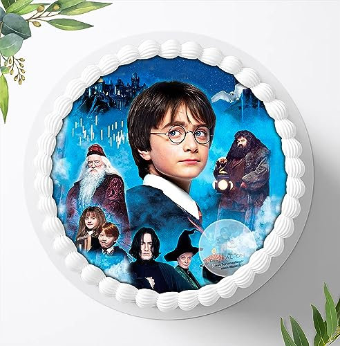 Für den Geburtstag ein Tortenbild, Zuckerbild mit dem Motiv: Harry Potter, Essbares Foto für Torten, Tortenaufleger Ø 20cm 6201aa