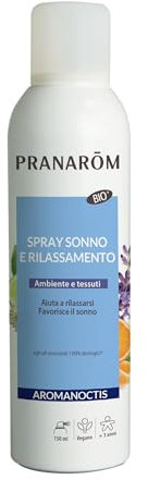 PRANAROM Aromanoctis Spray Sueño y Relajación Atmósfera y Tejidos Bio, Aceites Esenciales de Lavanda, Manzanilla Romana, Ayuda a Relajarse, facilita el sueño, Sinergia de aceites Esenciales, 150 ml