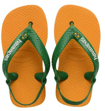 Havaianas Baby Brasil Logo Ii, Infradito Unisex - Bimbi 0-24, Orange Citrus, 25/26 EU