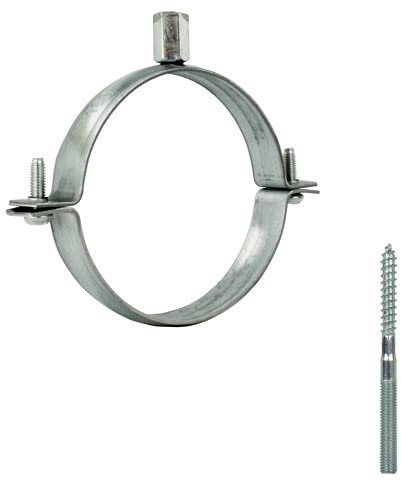 VONLIS Rohrschelle Wickelfalzrohr Stockschraube Halterung Halter Rohr Lüftung Dichtung ohne Ø 80 mm 1 Stk.