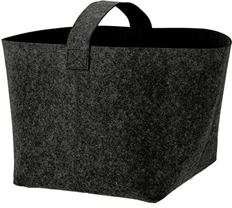 Bada Bing XL Filzkorb anthrazit mit Henkel Griff Einkaufstasche Zeitungskorb Korb Kofferraum Tasche Aufbewahrungskorb 79