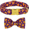 ARING PET Hundehalsband mit Schleife-Halloween Kürbis Fliege Hundehalsbänd, Verstellbare Violett Halsband Fliege mit Metallschnalle für Kleine Mittlere Große Hunde