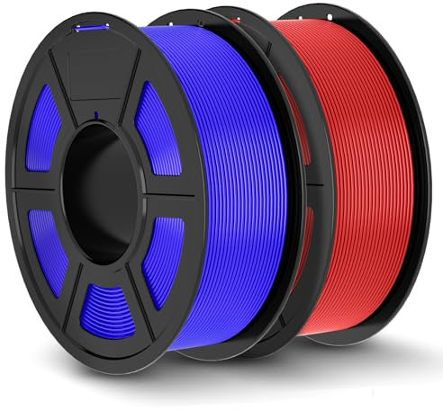 JAYO PLA+ Filament 1.75mm Blau+Rot total 2.2kg (1.1kg/spule*2), PLA Plus Filament-3D-Druckmaterialien, Maßgenauigkeit +/- 0.02mm, Neatly Wound