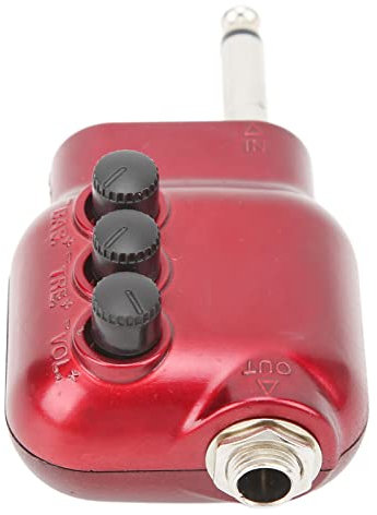 Mini Guitar Amp, Guitar Pre Amplifier 6.35mm Plug Headphone Amp for Acoustic Guitars Instrument Red