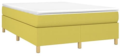 vidaXL Bettgestell, Polsterbett Bett für Schlafzimmer, Bettrahmen mit Lattenrost, Schlafzimmerbett Doppelbett, Grün 140x200cm Stoff