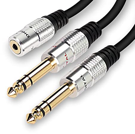 MEIRIYFA Câble Répartiteur Y Stéréo 3,5 mm Femelle vers Double 6,35 mm Mâle TRS - Adaptateur Audio 1/8 vers 2x1/4 - 0,5 m