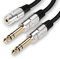 MEIRIYFA Câble Répartiteur Y Stéréo 3,5 mm Femelle vers Double 6,35 mm Mâle TRS - Adaptateur Audio 1/8 vers 2x1/4 - 0,5 m
