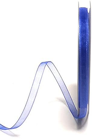 s.dekoda Schleifenband 50m x 6mm Blau Organza Chiffon Geschenkband Organzaband [1350-144]