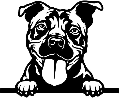 Autoaufkleber/Sticker/für Innen und Außen 28 cm schwarz American Pitbull 02