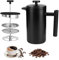 Palmcee French Press Coffee Maker, 350ML Stainless Steel Cafetiere with Spoon Double-Walled Insulated Coffee Measuring for 1-3 Cup, Easy to Clean, French Press for Home and Office
