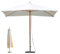 Tomaino - Parasol de jardin extérieur avec poteau central en bois de bambou - Réparé du soleil avec bâche coupe-vent et anti-rayons UV - Pour jardin, balcon, terrasse, écru, 3x2