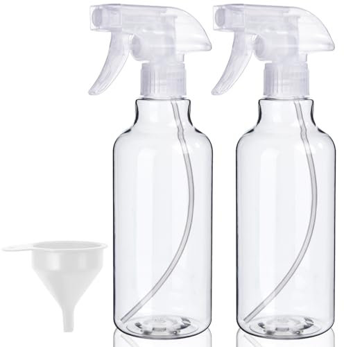 Lot de 2 vaporisateurs en plastique de 500 ml, brume et ruisseau, pulvérisation robuste, flacon pulvérisateur d'eau vide pour solutions de nettoyage, cheveux, plantes, barbecue, correction du