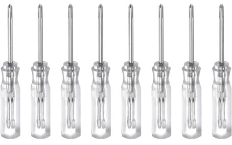 sourcing map 8Pcs PH0 Mini Phillips Screwdriver 1.5mm Magnetic Cross Head 45mm Length for Small Appliances Repairs, Transparent