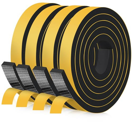 Moosgummi Selbstklebend Dichtungsband Türdichtung Fensterdichtung 20x10mm Dichtband 8m Dichtung Schaumstoff Klebeband Tür Gummidichtung für Türen Fenster Zugluftstoper/Schalldichter/Wasserdicht