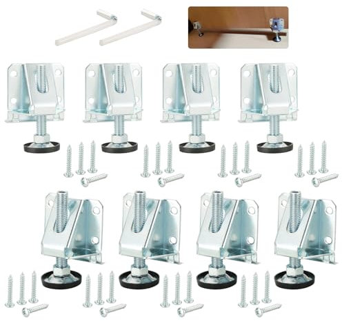 DASBET M10 Heavy Duty Lifting Leveler Adjustable Furniture Levelers 8PCS Leveling Legs with Lock Nuts Furniture Leveling Feet for Tables, Shelving Units, Cabinets, Workbench