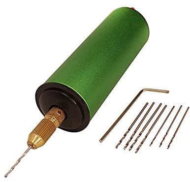 Electric Hand Drill Pin Vise Drill with 8 Drill Bits, Aluminum Alloy Shell Micro Tool for Wood Plastic Sculpture