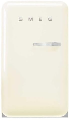 Smeg, FAB10LCR6 Réfrigérateur Table Top Vintage 1 Porte, 122L, Charnières à Gauche, Froid Statique, Congélateur 17L, 1 Clayette Réglable, 1 Bac Légumes et Éclairage LED, H 97cm, Crème
