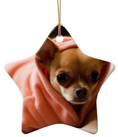 Anhänger in Form eines Chihuahua-Drucks, Keramik, Weihnachtsbaumschmuck und Souvenir