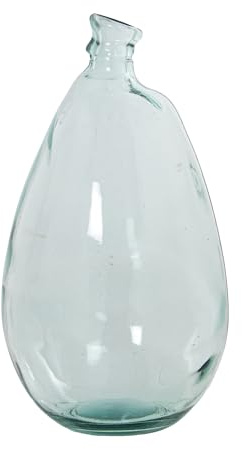 JARRÓN VIDRIO RECICLADO 47CM TRANSPARENTE IRREGULAR_°26X47CM BOCA:°4CM 12500CC