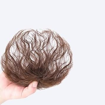 1 x hellbraune Perückenteile für den Oberkopf, Perücke für Damen, dünnes Haar, lockiges Haarteil, flauschiges Haarteil, nahtloses Clip-in-Oberteil, Perücke und Zubehör, Haarpflege-Haarverlängerungen