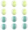 12 Pcs Pet Hair Remover Washing Machine, Reusable Laundry Lint Remover, Dog Hair Remover Washing Machine, Reusable Lint Catcher for Clothing Dog Cat PetHair (Green+Blue)