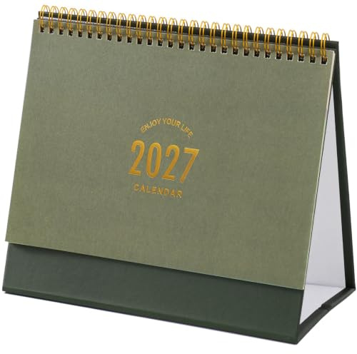 Schreibtischkalender 2025-2026, Stehender Flip-Desktop-Kalender von Juli 2025 bis Dezember 2026 - Metallring Doppeldrahtbindung 18 Monate mittelgroßer Schreibtischkalender für Home Office Schule