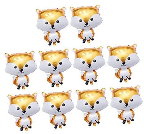 IMIKEYA 10 Stück Fuchs Ballon Hängend Und Rosa Tiere Vorabend Party Aluminiumfolie